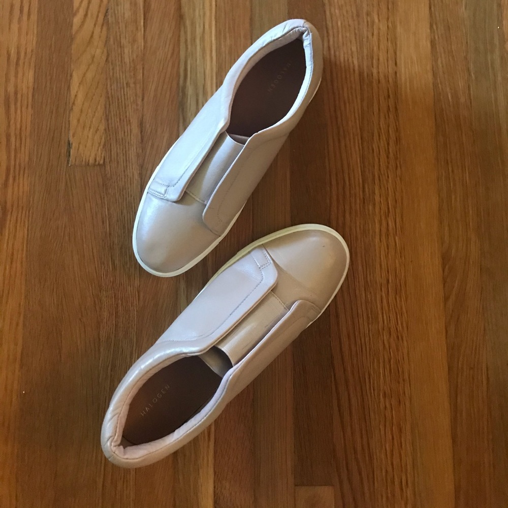 Halagon blush nude colored slip on sneakers. 9 M